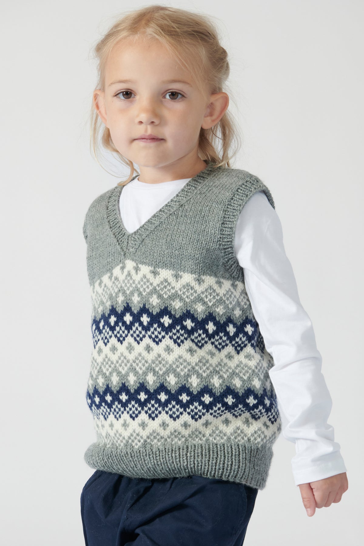 Vest i fair isle mønster