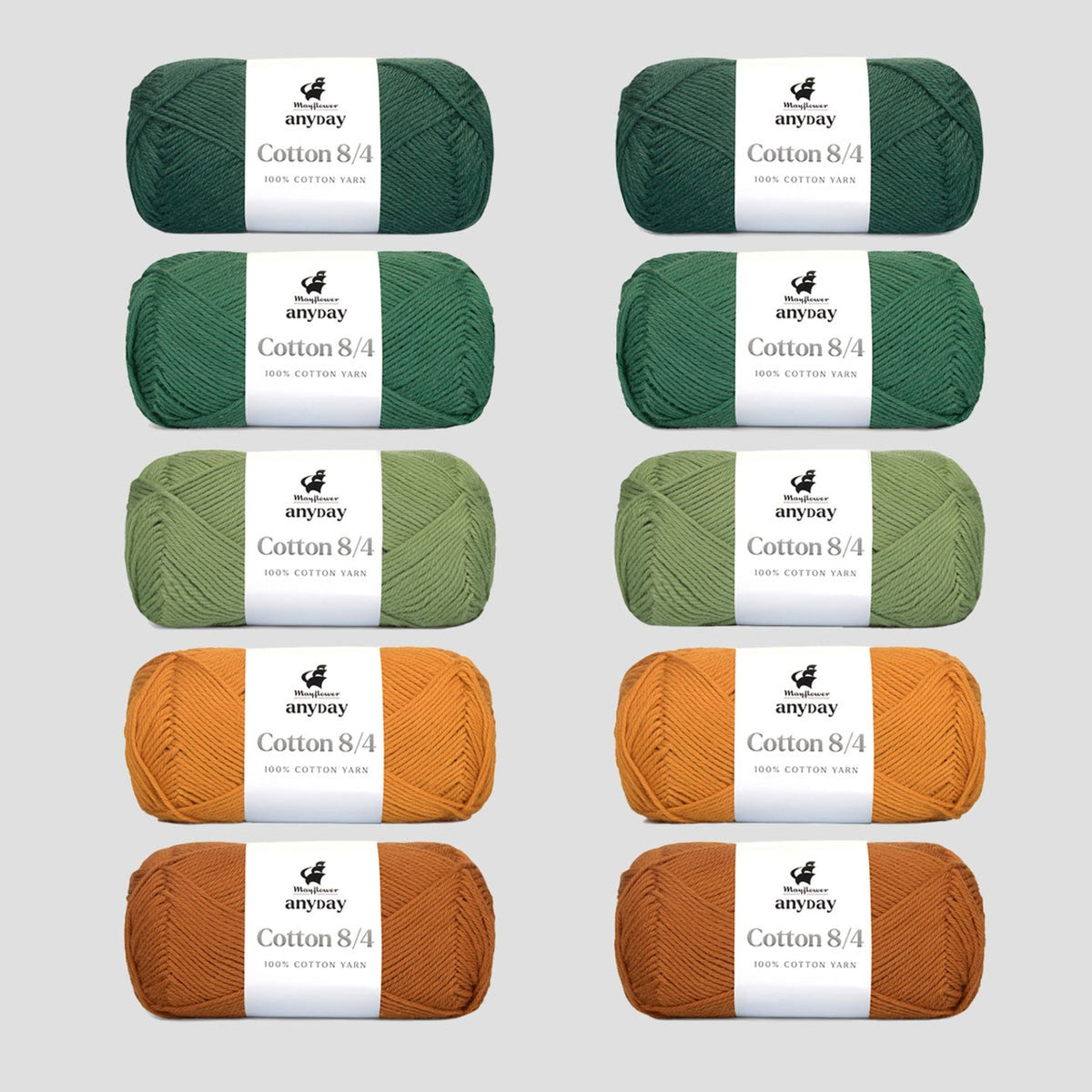 ANYDAY Cotton 8/4 Colorbag 10-pak