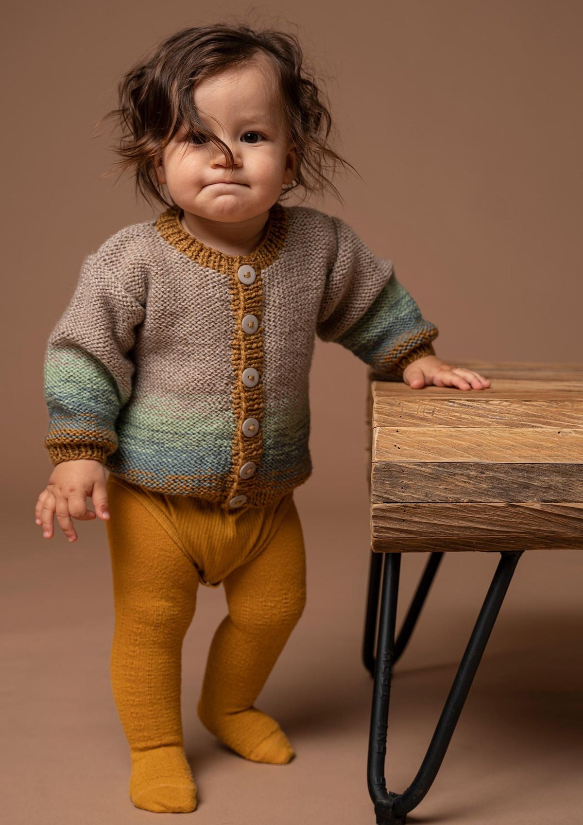 Cardigan med dip dye