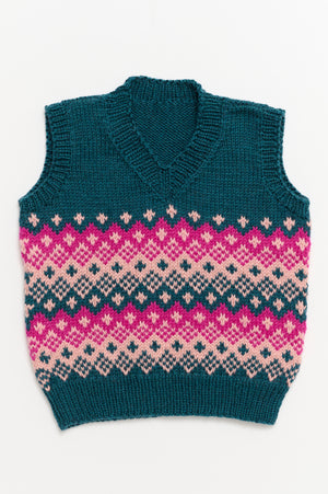 Vest i fair isle mønster opskrift