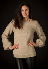 Sweater med ballonærmer/alm. ærmer