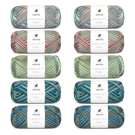 ANYDAY Cotton 8/4 Print Colorbag 10-pak