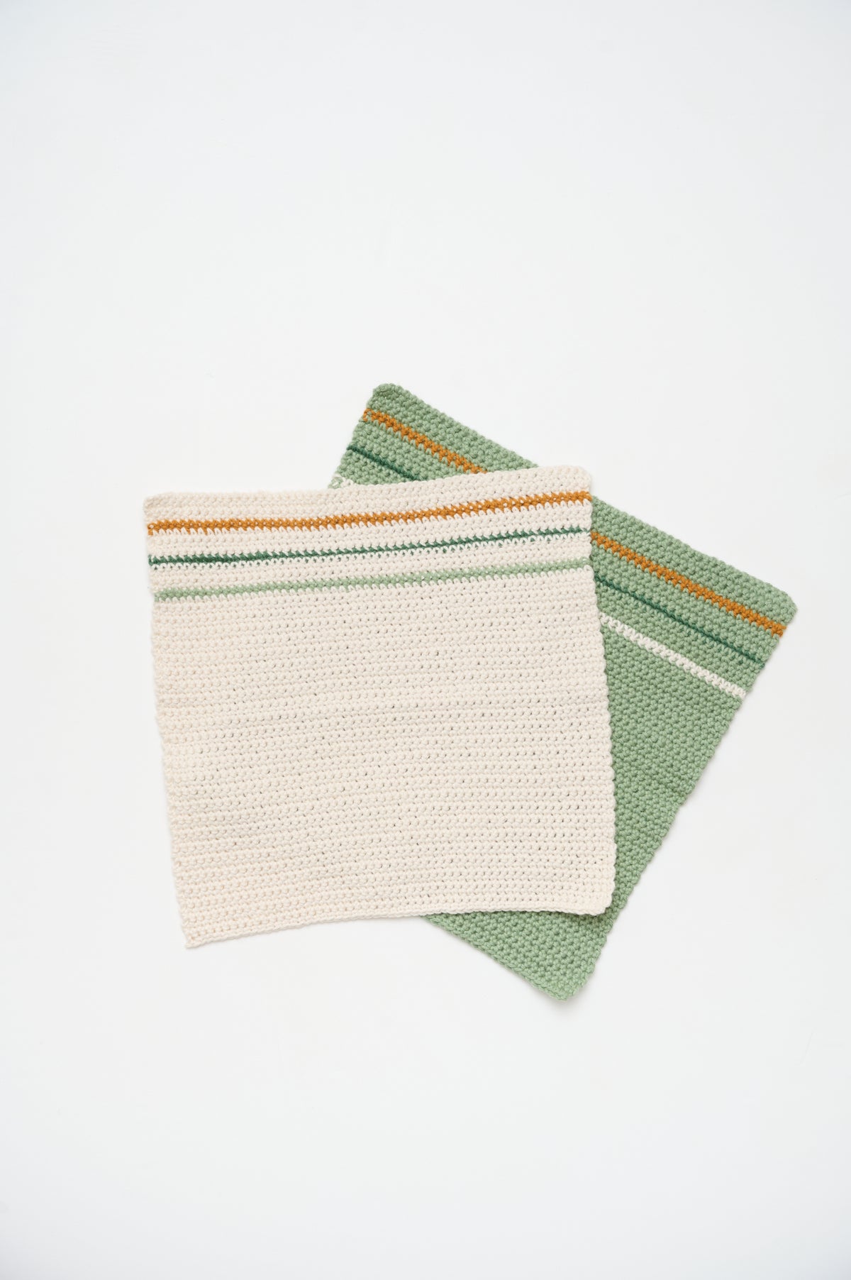 Hæklet karklud med striber
