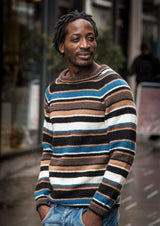 Stribet herresweater