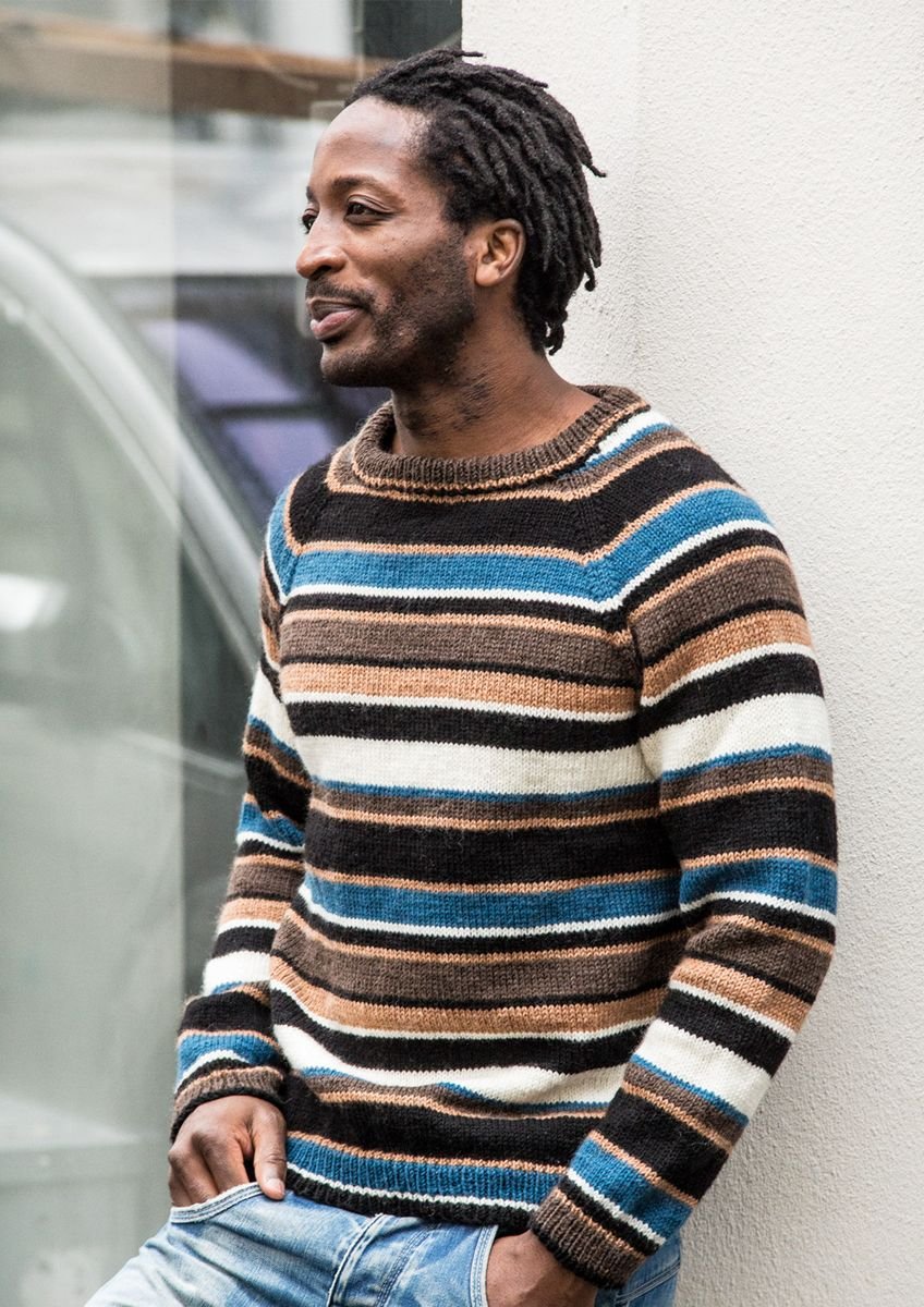 Stribet herresweater