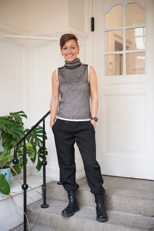 FR10 - Vest med rullekrave og retriller Opskrift